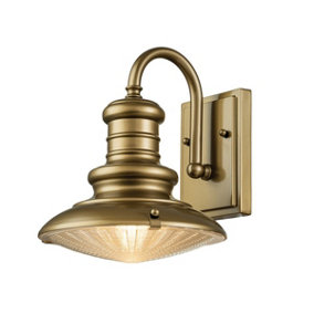 Elstead Redding Station Outdoor Dome Wall Lamp, Painted Distressed Bronze IP44