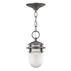 Elstead Reef 1 Light Outdoor Ceiling Chain Lantern Hematite, E27