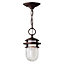 Elstead Reef 1 Light Outdoor Ceiling Chain Lantern Victorian Bronze, E27