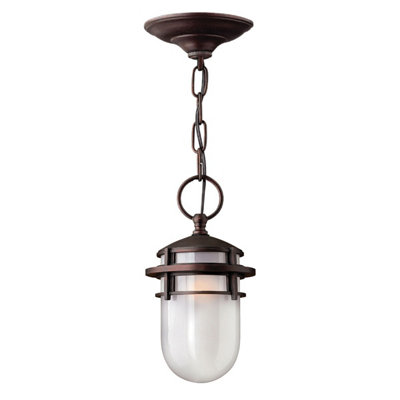 Elstead Reef 1 Light Outdoor Ceiling Chain Lantern Victorian Bronze, E27