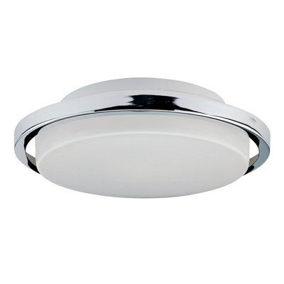 Elstead Ryde Modern Round 1 Light Flush Mount, IP44