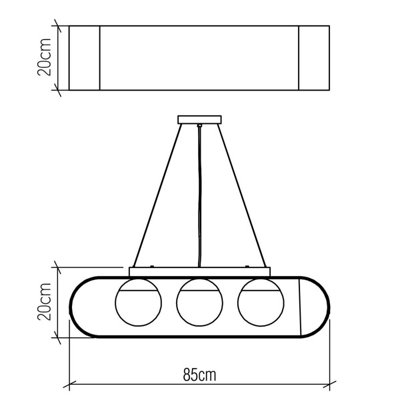 Elstead Sfera Bar Pendant Ceiling Light Teak