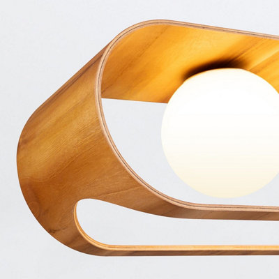 Elstead Sfera Bar Pendant Ceiling Light Teak