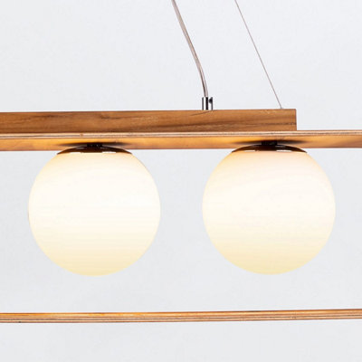 Elstead Sfera Bar Pendant Ceiling Light Teak