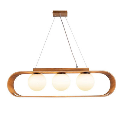 Elstead Sfera Bar Pendant Ceiling Light Teak