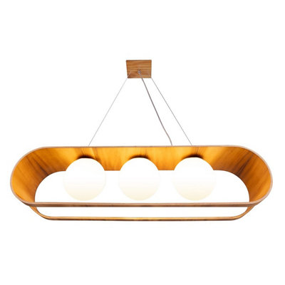 Elstead Sfera Bar Pendant Ceiling Light Teak