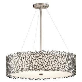 Elstead Silver Coral 4 Light Ceiling Pendant Classic Pewter, E27
