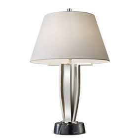 Elstead Silvershore 1 Light Table Lamp Polished Nickel, E27