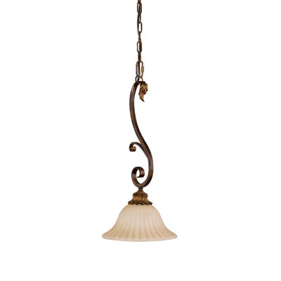 Elstead Sonoma Valley 1 Light Dome Ceiling Mini Pendant Aged Tortoise Shell, E27