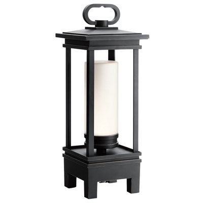 Elstead South Hope Integrated LED Outdoor Portable Bluetooth Speaker Lantern, UK Plug, Rubbed Bronze, IP44