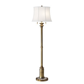 Elstead Stateroom 2 Light Floor Lamp Brass, E27