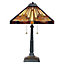 Elstead Stephen 2 Light Tiffany Table Lamp Vintage Bronze, E27