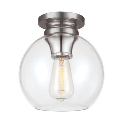 Elstead Tabby 1 Light Flush Light, Polished Nickel