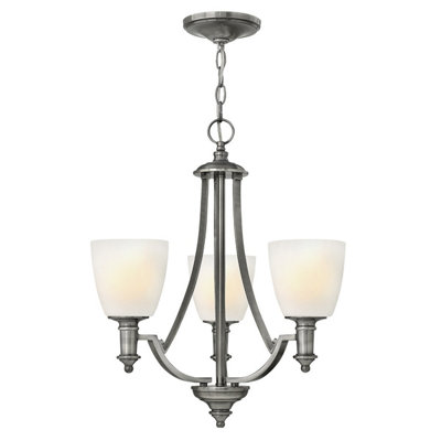 Elstead Truman Multi Arm Chandelier 3 Light Antique Nickel Finish, E27