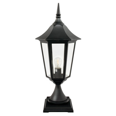 Elstead Valencia Grande 1 Light Outdoor Pedestal Lantern Black IP44, E27