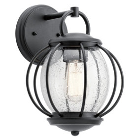 Elstead Vandalia 1 Light Outdoor Wall Lantern Black IP44, E27
