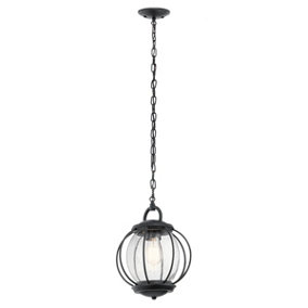 Elstead Vandalia 1 Light Small Outdoor Ceiling Chain Lantern Black, E27