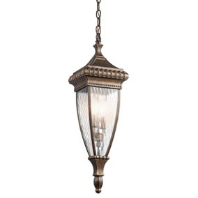 Elstead Venetian Rain 2 Light Outdoor Ceiling Chain Lantern Brushed Bronze, E14