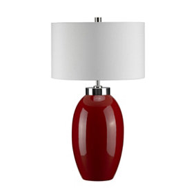 Elstead Victor 1 Light Small Table Lamp - Red, E27