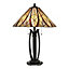 Elstead Victory Tiffany Table Lamp, Valiant Bronze, E27