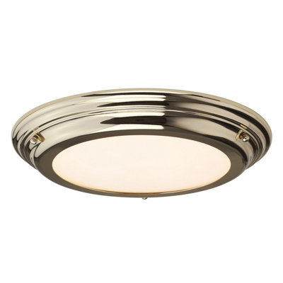 Elstead Welland LED 1 Light Flush Light - Polished Brass