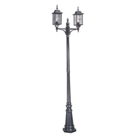 Elstead Wexford 2 Light Outdoor Lamp Post Black Silver IP43, E27