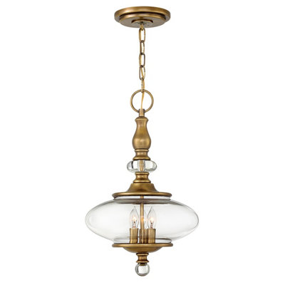 Elstead Wexley 3 Light Ceiling Pendant Brass, E14