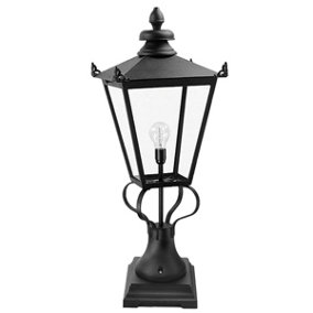 Elstead Wilmslow 1 Light Outdoor Pedestal Lantern Black, E27