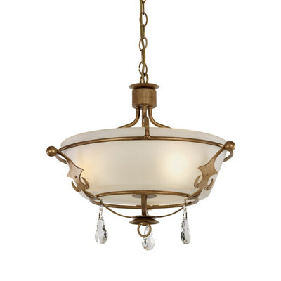 Elstead Windsor 3 Light Semi Flush Light - Gold Patina, E14