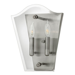 Elstead Wingate 2 Light Indoor Candle Wall Light Polished Antique Nickel, E14