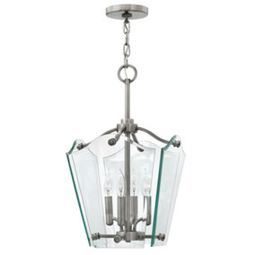 Elstead Wingate 4 Light Small Ceiling Pendant Polished Antique Nickel, E14