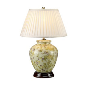 Elstead Yellow Flowers Floor Lamp with Tapered Shade Yellow and Purple