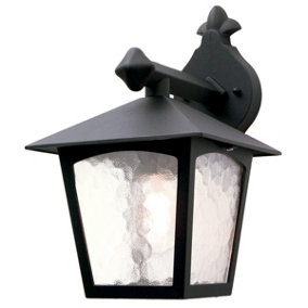Elstead York 1 Light Outdoor Wall Lantern Light Black IP43, E27