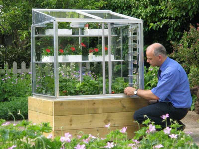 Eltham-D 3 Feet 4 Inches Classic Growhouse - Aluminium - L100 x W79 x H100 cm - Antique Ivory