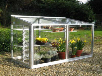Eltham-D 6 Feet 5 Inches Classic Growhouse - Aluminium - L194 x W79 x ...