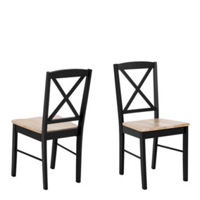 Elvira Dining Chair in Black and Oak