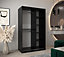 Elypse Contemporary 2 Mirrored Sliding Door Wardrobe 5 Shelves 2 Rails Black (H)2000mm (W)1200mm (D)620mm
