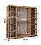 Elypse Contemporary 2 Mirrored Sliding Door Wardrobe 9 Shelves 2 Rails Artisan Oak Effect (H)2000mm (W)2000mm (D)620mm