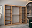 Elypse Contemporary 2 Mirrored Sliding Door Wardrobe 9 Shelves 2 Rails Artisan Oak Effect (H)2000mm (W)2500mm (D)620mm