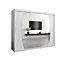 Elypse Contemporary 2 Mirrored Sliding Door Wardrobe 9 Shelves 2 Rails White (H)2000mm (W)2500mm (D)620mm