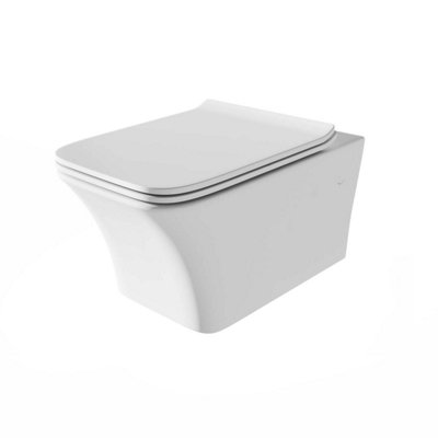 Elysium White Ceramic Back to Wall Toilet with Anti Bacterial Glaze & Soft Close Toilet Seat