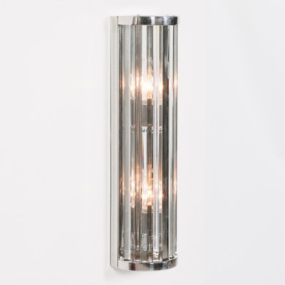 Elyssia Art Deco Fluted Column Glass Rods Medium Wall Light