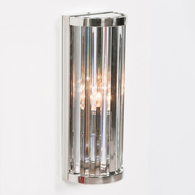 Elyssia Art Deco Fluted Column Glass Rods Small Wall Light
