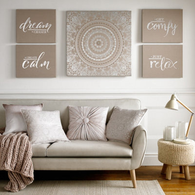 Embellished Cocoon Fabric Canvas Wall Art | DIY at B&Q