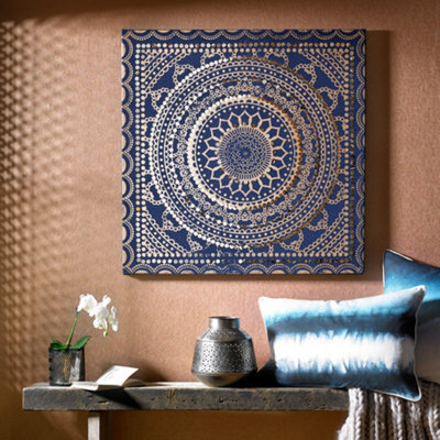 Gold Moroccan Mandala Wall Art, Canvas Prints, Framed Prints, Wall Peels