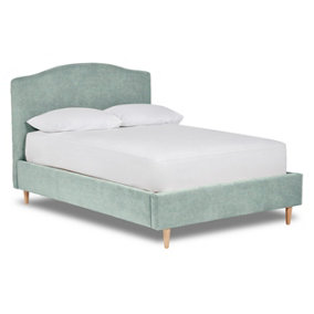 Ember Simple Shaped Fabric Bedstead Only 4FT6 Double- Marlow Duck Egg