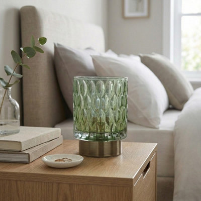 Embossed Emerald LED Table Lamp