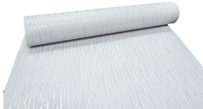 Embossed Plain Light Grey Silver Glitter Blown Vinyl Textured Wallpaper A06119