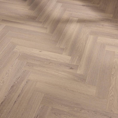 Embrace Herringbone Laminate Flooring Crystal Oak 14mm Built-in Underlay
