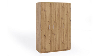 Embrace Rustic Charm with the Bono Hinged Door Wardrobe 1350mm x 2030mm x 650mm in Characterful Oak Artisan